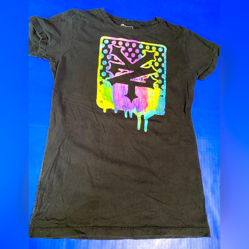 Zoo York Y2K Black Tee with Bright Multicolor Graphic Design 100% Cotton L